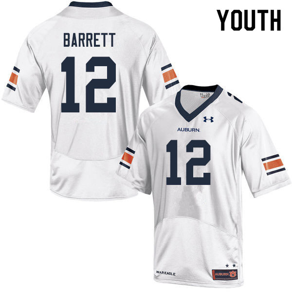 Youth #12 Devan Barrett Auburn Tigers College Football Jerseys Sale-White - Click Image to Close